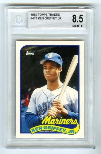 KEN GRIFFEY JR~1989 TOPPS TRADED BGS-8.5 NM-MT+ w/9 SUB-GRADE ROOKIE RC CARD#41T