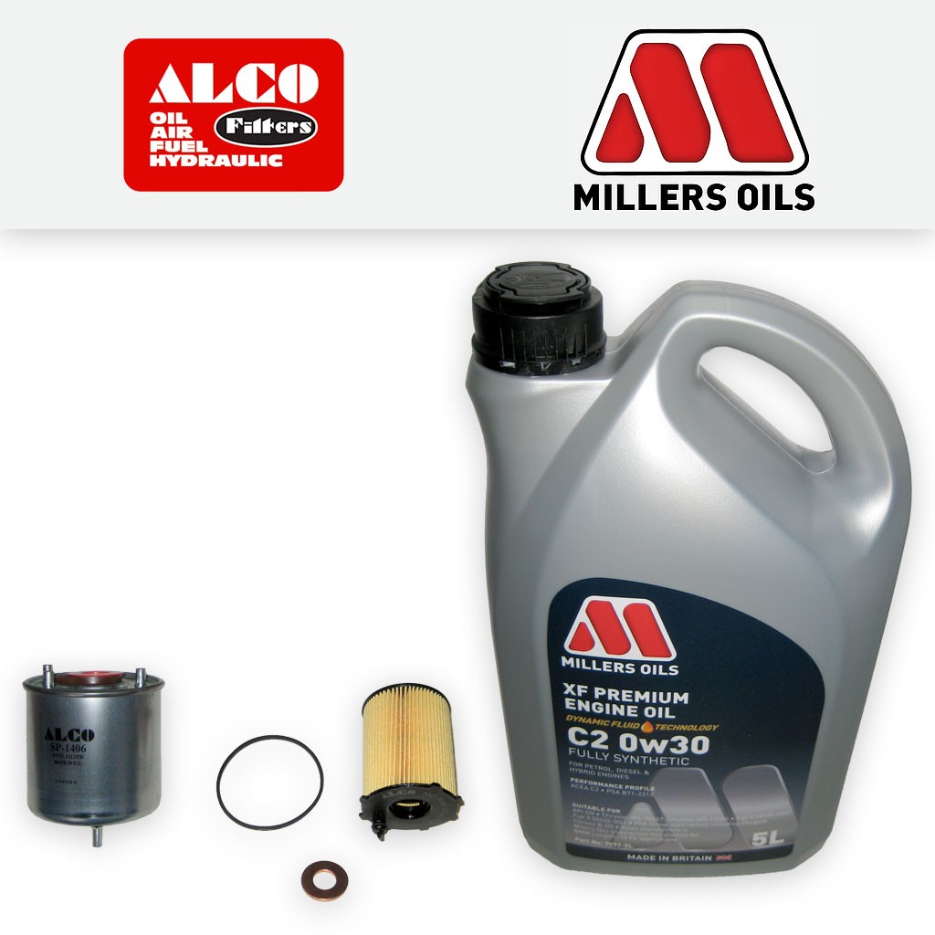 SERVICE KIT for CITROEN DS5 1.6 HDI OIL FUEL FILTERS +0w30 C2 OIL (2011-2015)