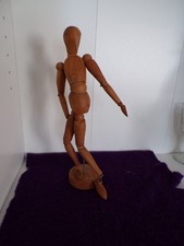 Wooden Mannequin Artist Drawing Model Jointed Figure Human Form w/ Stand 13"
