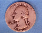 1942-D WASHINGTON QUARTER  **307-5