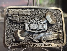 INDIANAPOLIS INDY 500 PREMIER INDUSTRIES VINTAGE METAL BELT BUCKLE 1985 B177