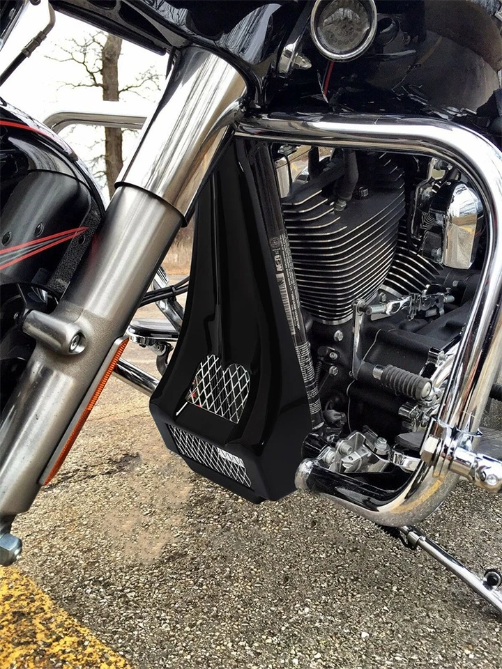 Vivid Black Stretched Chin Spoiler For Harley Touring Electra Street Road Glide - Image 3 of 4