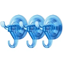 3 Pack Suction Cup Hanger Hooks for Shower Bathroom Glass Door Windows Tiles