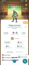 Shiny Lucario Pokemon With 3 Moves And Legacy Force Palm Registered Or 30 Days