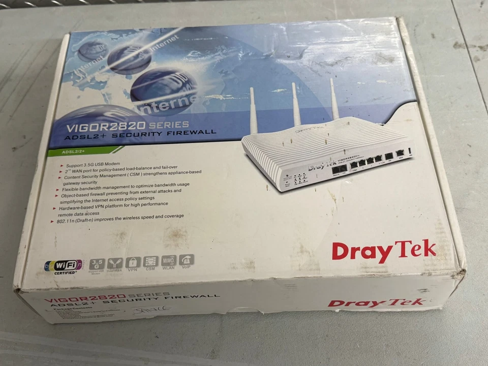 DrayTek Vigor2820n ADSL2+ Security Firewall Router with VPN Support - Image 3 of 4