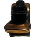 VINTAGE McCOY BLACK GLAZED - RARE  GOLD TRIM  CONVERTIBLE ROADSTER CAR PLANTER — photo 5