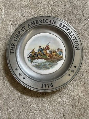 THE GREAT AMERICAN REVOLUTION 1776 10.5'' Pewter Plate 1973 Canton Ohio