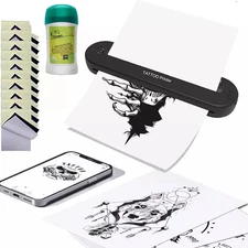Yilong Tattoo Stencil Printer Wireless Thermal Machine with 15 Paper 1 Gel