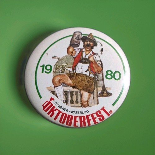 1980 Kitchener-Waterloo Oktoberfest Pin 2.25" World's 2nd Largest Oktoberfest
