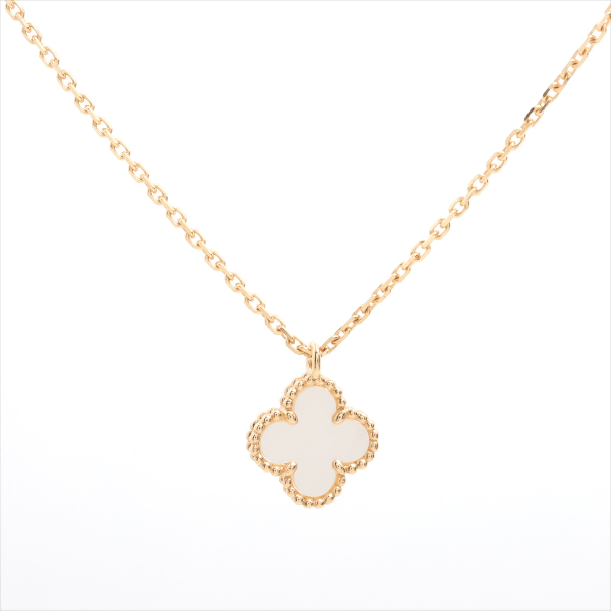 VanCleef&Arpels☆ Sweet Alhambra YG x Nacre_パリ発 Van Cleef & Arpels Sweet Alhambra shells Necklace 750(YG