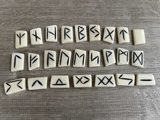 Set of 25 Bone Rune Stone, Elder Futhark,Meditation Gift