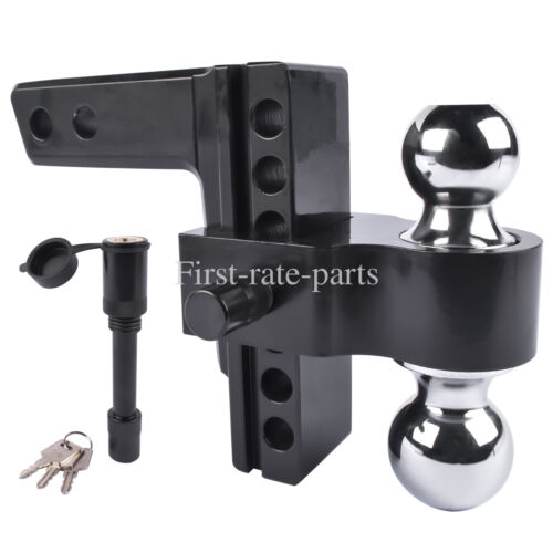 2'' Receiver 6'' Drop Rise Adjustable Trailer Hitch Dual Ball Drop Hitch w/Lock - Picture 5 of 9