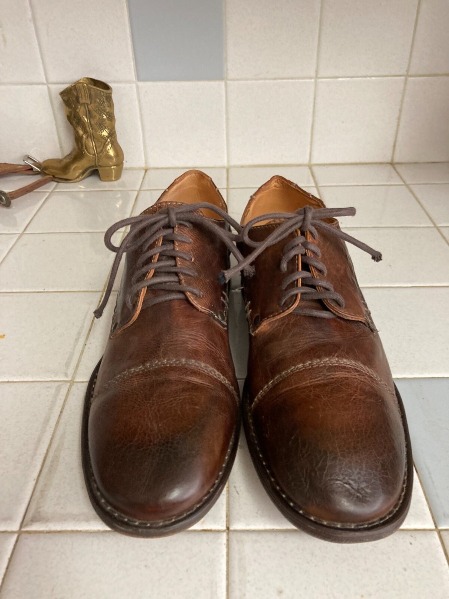 Bed Stu Distressed Brown Leather Classic Cap Toe Oxfords USA  display picture 2