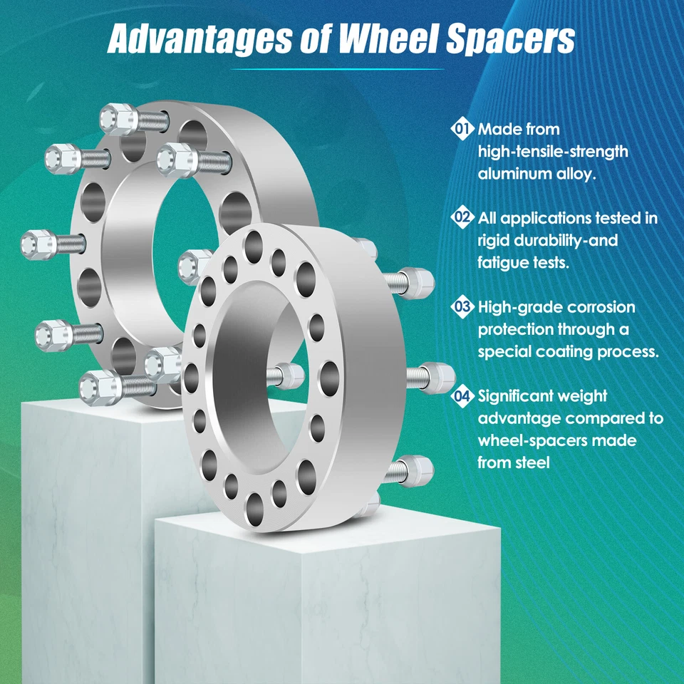 Adaptadores espaciadores de rueda 4 piezas 2" 8x6,5 a 8x180 para Chevy Silverado 2500 Hummer H2 Foto 4 de 4