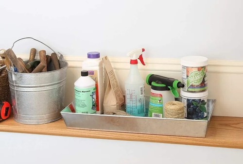 Set of 5 pcs, Galvanised Rectangular Metal Trays for Planting and Storage uses - Picture 9 of 10