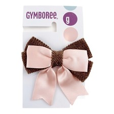 Vtg Gymboree Barrette Clip Baby Girls Fox Trot Brown Pink Bow Hair Accessories