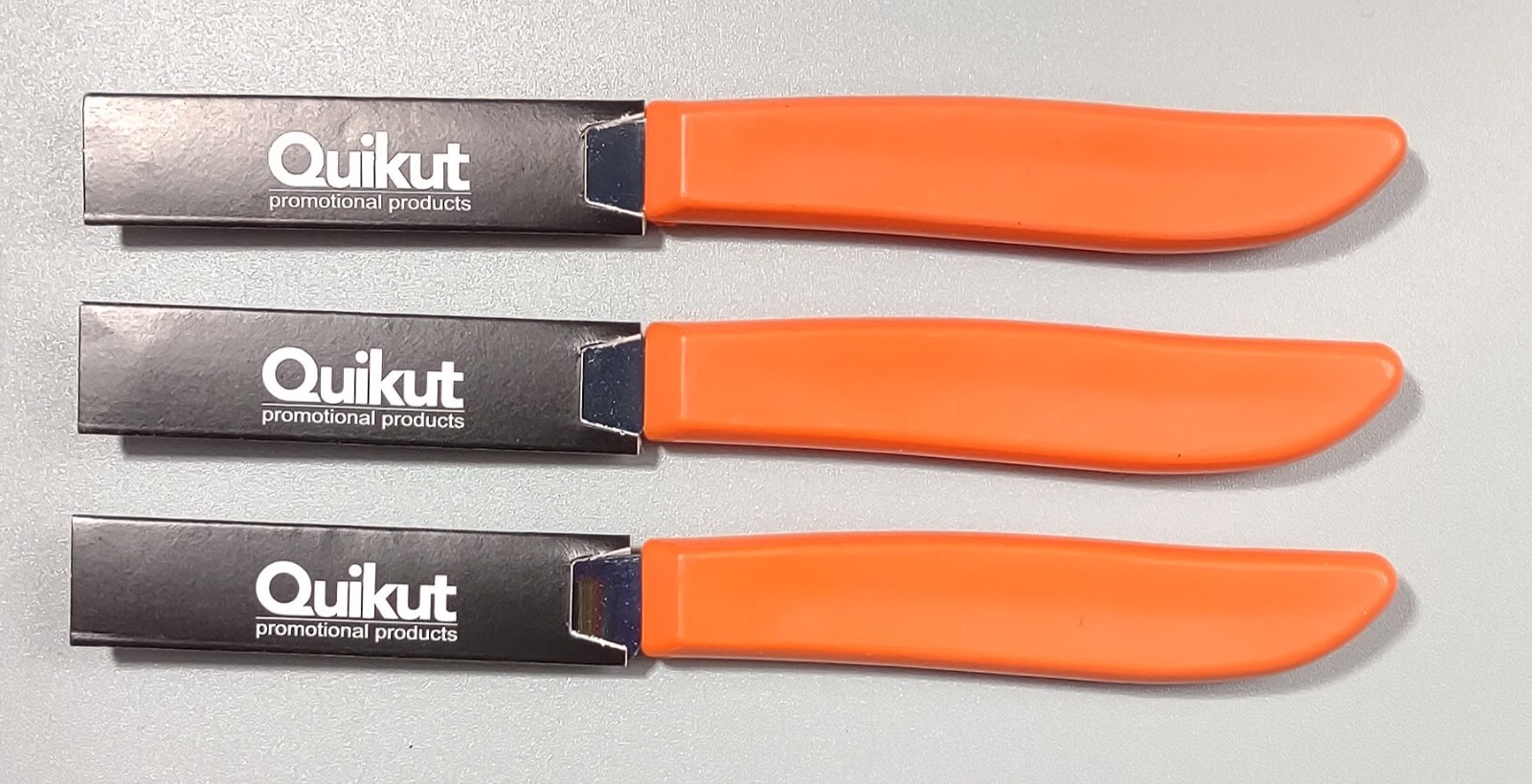 Three New Quikut Ginsu Paring Knives 2.5" Blade Tangerine Orange Color eBay
