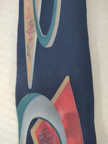 Vintage Zylos George Machado 100% Silk Mens Necktie Tie Multicolor Abstract - Picture 4 of 14