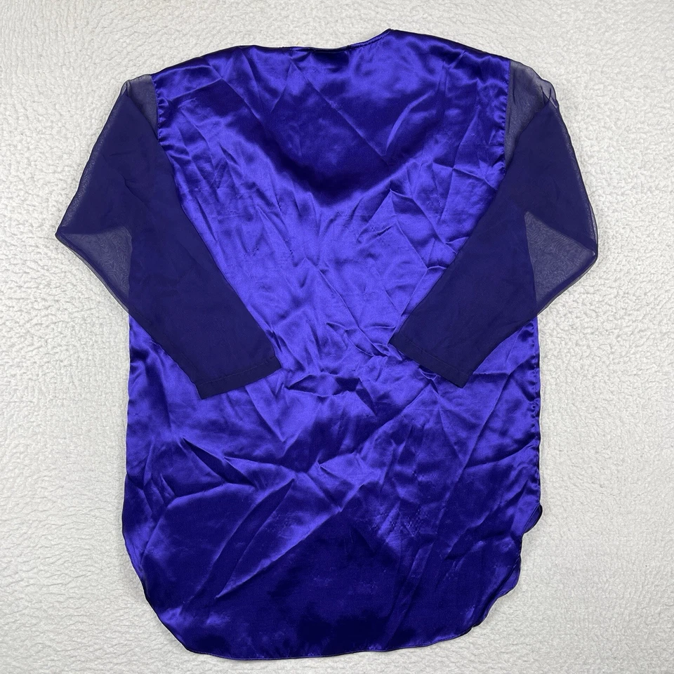 Victoria's Secret Shirt Womens M/L Sheer Vintage Y2K 90s Nightgown Satin - Image 2 of 4