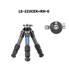 Leofoto LS-223CEX+RH-0 Panning Clamp Tripod with Half Ball/Leveling Base