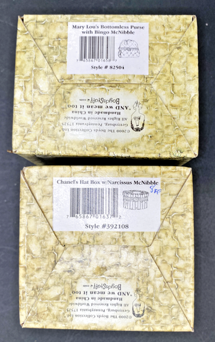 (2) CAJAS BARATIJAS BOYDS BEARS CAJA SOMBRERO CHANEL Y MONEDERO SIN FONDO DE MARY LOU'S - Imagen 22 de 22