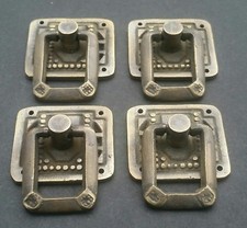 4 Arts and Crafts Mission antique style brass ring pull handles ~1-1/4