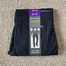 Eddie Bauer Fleece Lined Tech Pants UPF 50+ Sun Protection Water Repellent 40x30