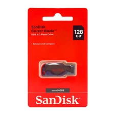 SanDisk 128GB Cruzer Blade USB 2.0 Flash Drive Thumb Memory Stick Pen