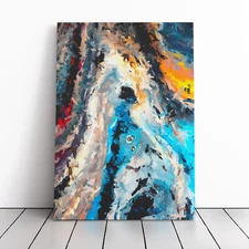 Flee To The River Abstract Canvas Wall Art Print Framed Picture Dining Room