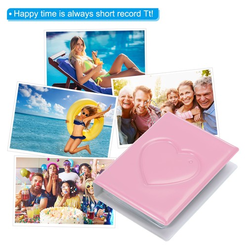 3 Zoll Mini-Fotokarten-Binderalbum mit 32 Hüllen für 2er-Pack,Rosa/Weiß - Bild 5 von 7