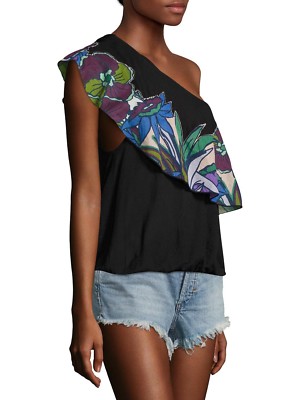 フリーピープル トップス Tシャツ OB574845 Free People Womens Annka One-Shoulder Floral Casual Top Free People Womens Black Annka Floral One Shoulder Top | eBay