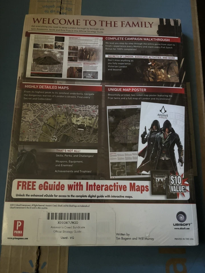 Assassin’s Creed Syndicate Prima Guía Oficial con Código E/Mapa/Póster EXCELENTE Foto 4 de 4