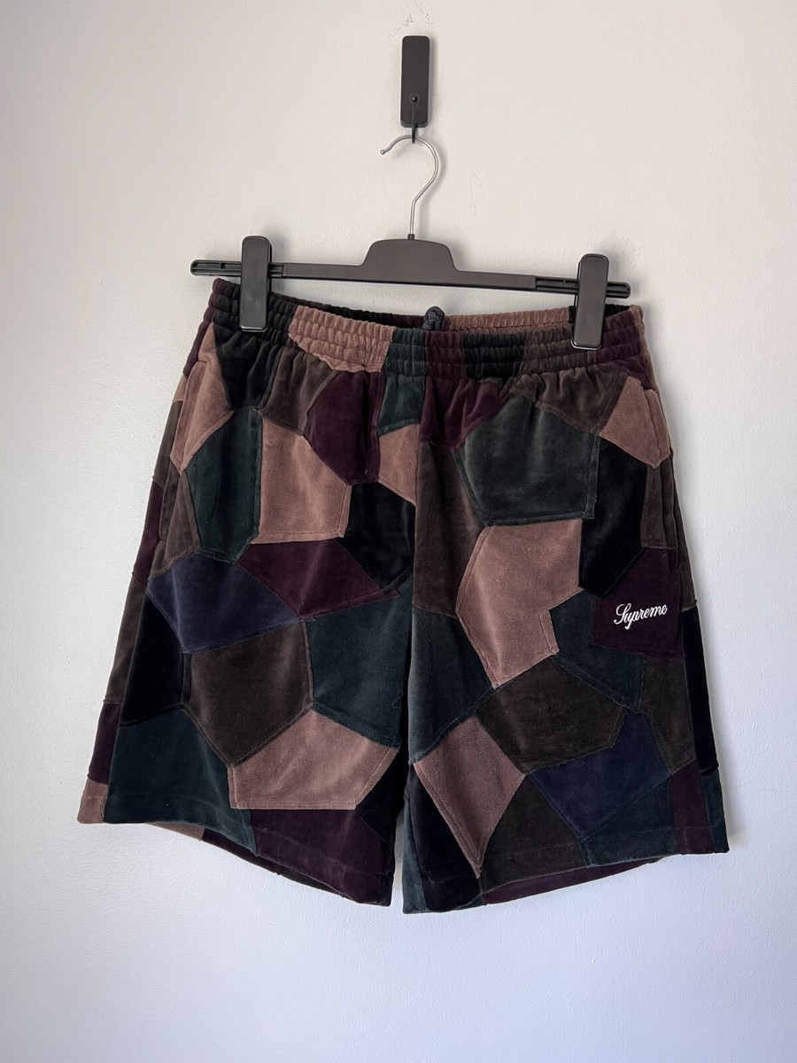 パンツ Supreme Patchwork Velour Short Dark Navy Supreme Patchwork Velour Short (SS25) - $138