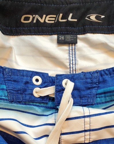 O'Neill Mens 26 Board Shorts Swim Trunks Red White Blue Striped Surf Teen Boys - Picture 2 of 10