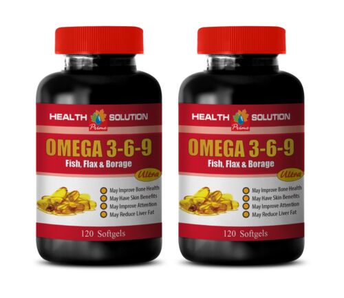  weight loss - OMEGA 3-6-9 Fish Oil - flax seed extract 2 Bottles 240 Softgels - 第 1/8 張圖片