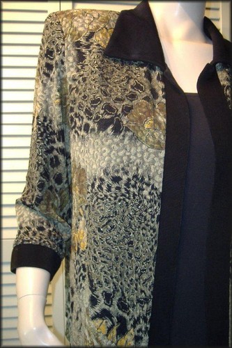 R&M RICHARDS Open Style Polyester Knit Jacket (8) Floral & Cheetah Animal Print - Picture 3 of 5