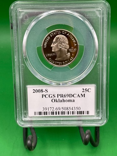 2008-S Clad Oklahoma Quarter - PCGS PR69DCAM - Picture 3 of 15