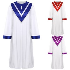 Women Costume Cassock Uniform Pastor Robe Long Christian Gothic Dress Up Clergy