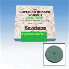 Keystone Green SUPERIOR RUBBER Wheels 7/8 x 1/8" Jewelry POLISHING-Dental (Q100)