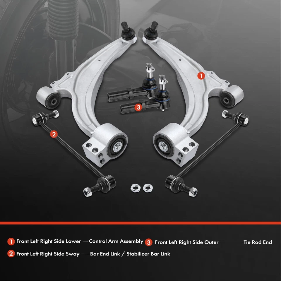 6x Front Control Arm Sway Bar Link Tie Rod End for Chevrolet Cruze Limited Volt - Image 2 of 4