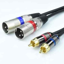 Dual RCA Male to Dual XLR Male Cable Adapter, 15FT Unbalanced L/R RCA to XLR ..