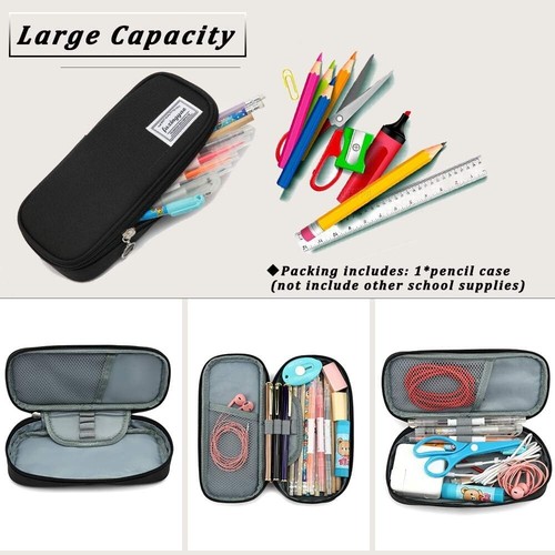 Pencil Case Multi Slot Pen Pouch Portable Bag Large Capacity for School & Office - Picture 4 of 5