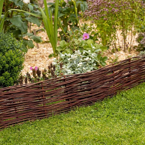 Beeteinfassung Weide Weidenzaun Beetumrandung Rasenkante Steckzaun Palisade Holz - Bild 187 von 258