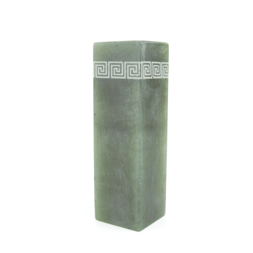 Sceau de sculpture sceau de sculpture en jade gelé vert art traditionnel chinois nom pierre à faire soi-même - Photo 1/7