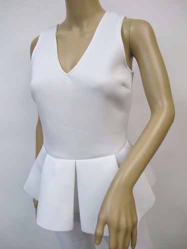 Vanity Room Sleeveless V-Neck Peplum Babydoll Tank Top Size S - Picture 3 of 10