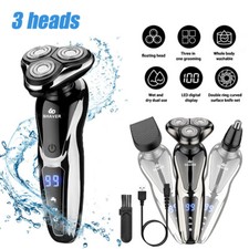 Men's Razor Rotary Waterproof Electric Shaver Pop-Up Trimmer Wet Dry Cordless US