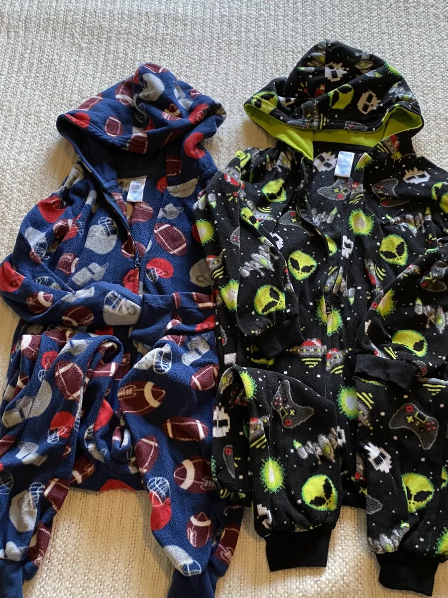 Set Of 2 Kids one piece Hoodie pajamas Size 7 8