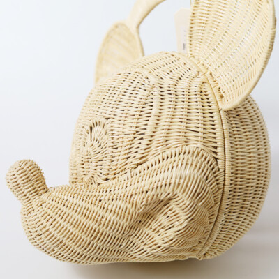Disney collection Mickey Mouse Rattan Basket Bag Natural new