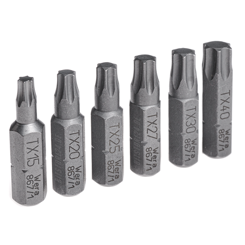 WERA TORX® Bit Biteinsatz wahlw. Gr. T10, T15, T20, T25, T27, T30, T40 TX Bits - Bild 1 von 8
