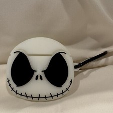 NBC Jack Skellington Case Apple AirPods 1/2 Wireless Headphone Case w/ Carabiner